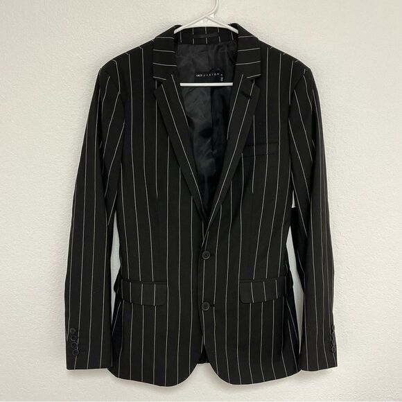 ASOS Design NWT Black Striped Two Button Single Breasted Blazer - Picture 1 of 5